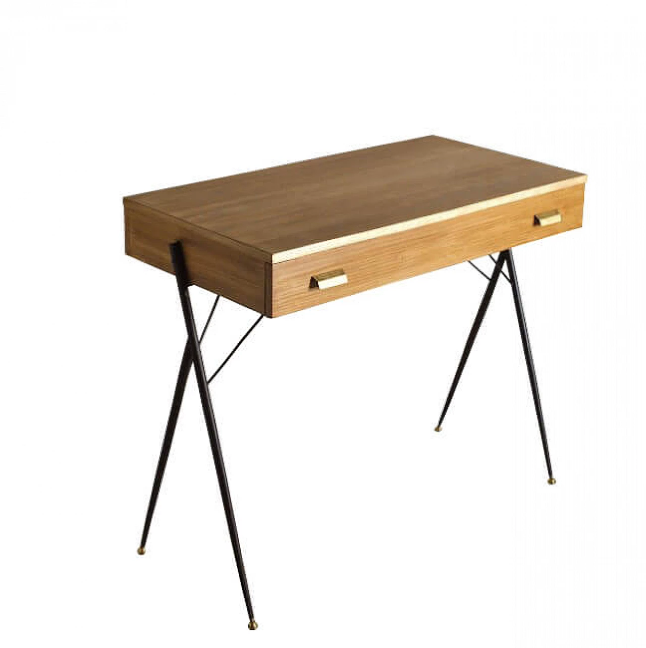 Desk in maple and brass by Silvio Cavatorta, 50s 1246287