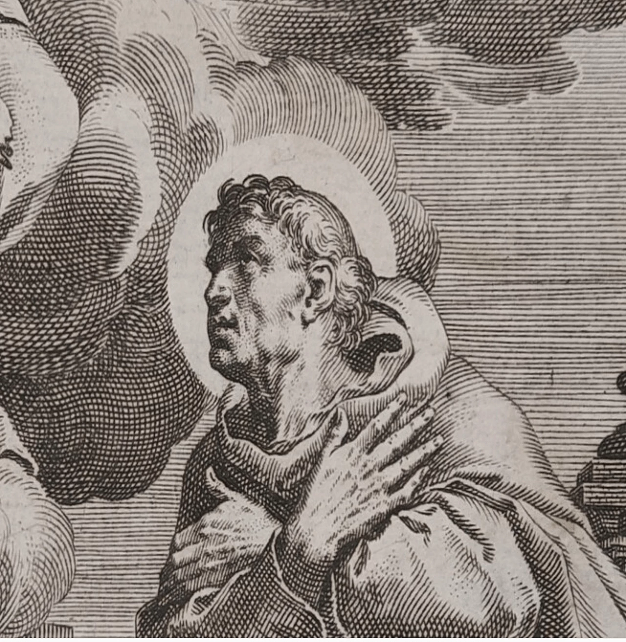 Acquaforte San Giacinto di Polonia di Johan Sadeler I, '500 1246512