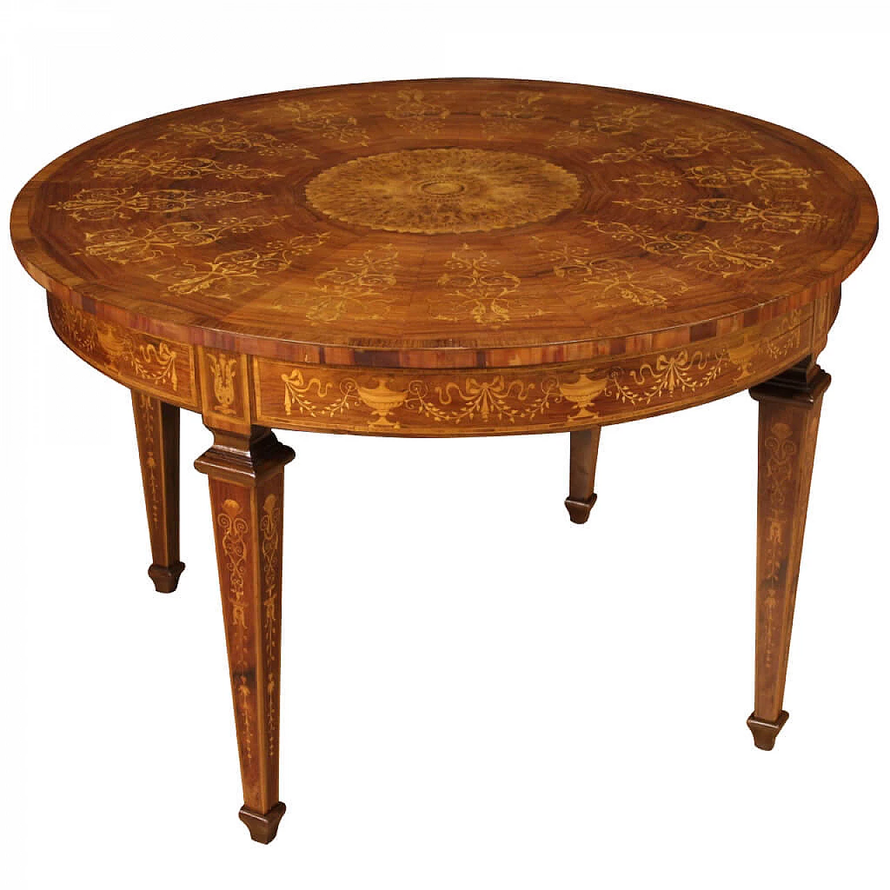 Grande tavolo intarsiato in stile Luigi XVI 1246536