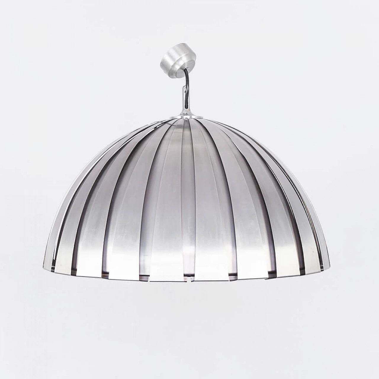 Brushed steel Calotta chandelier by Elio Martinelli for Martinelli Luce, 1960s 1246656