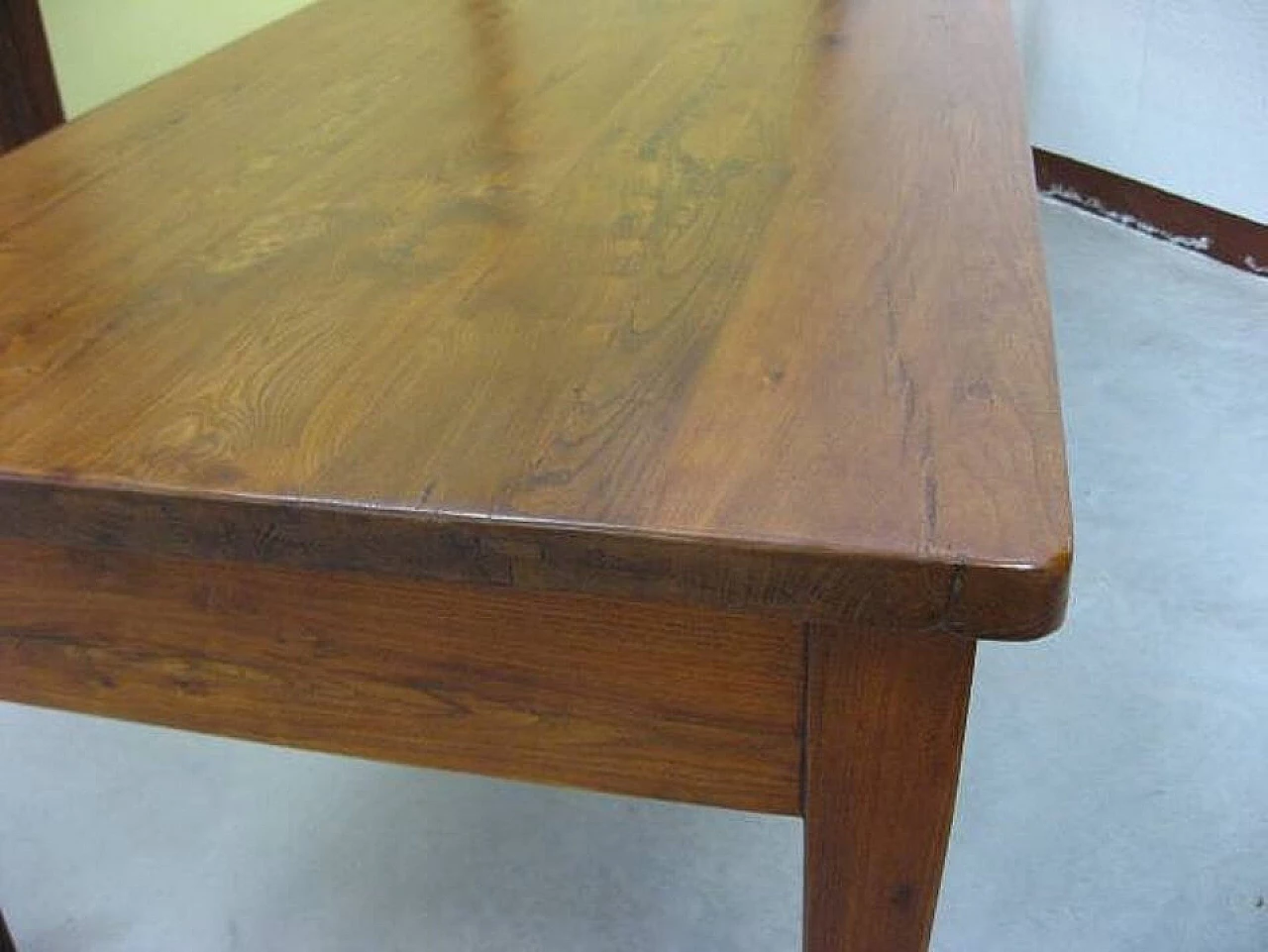 Rectangular antique table in solid elm wood, early '800 1246679