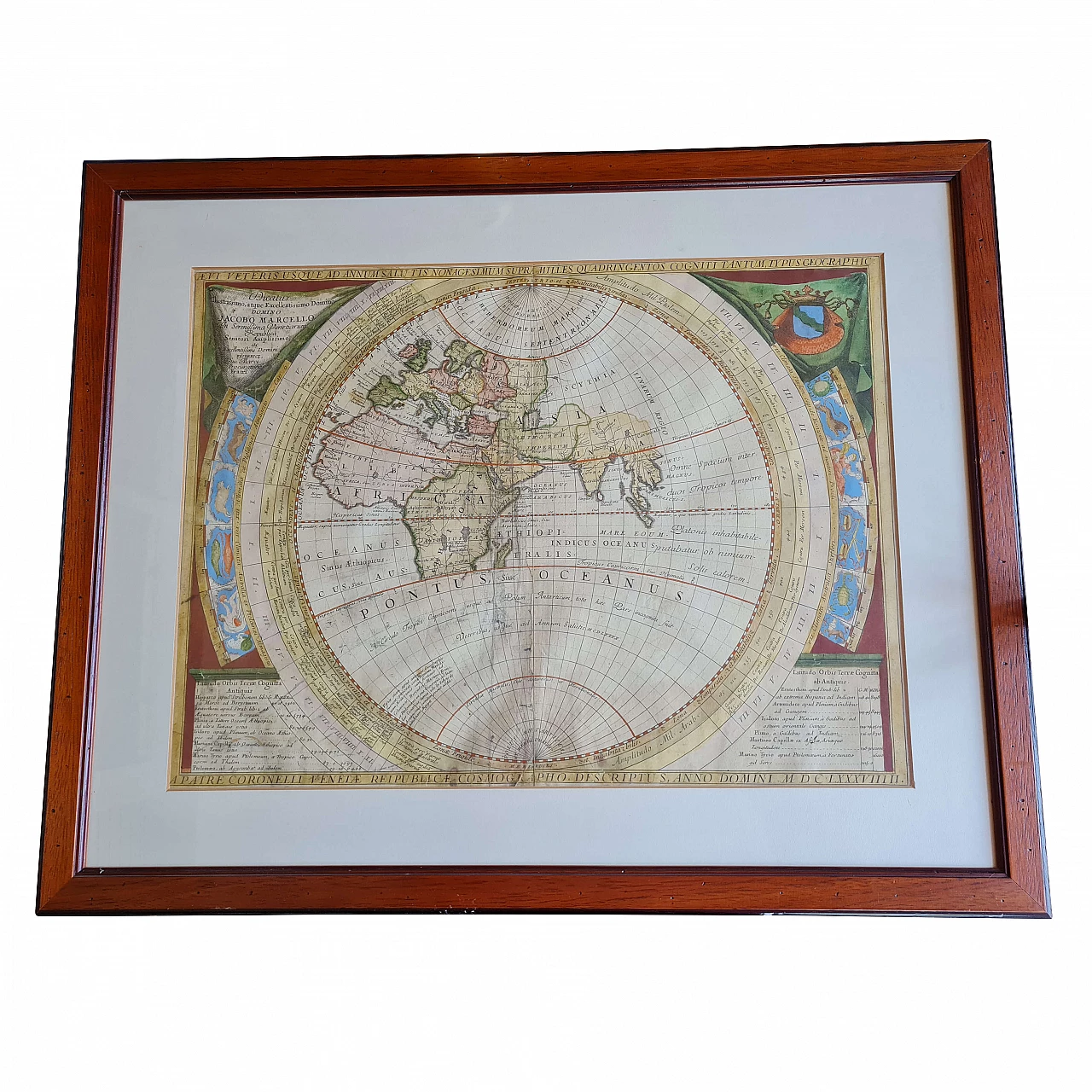 Stampa Planisfero del mondo vecchio di Vincenzo Coronelli, 1706 1246876