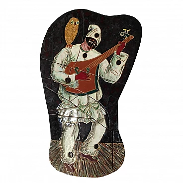 Decorative panel with Pulcinella, 1940s