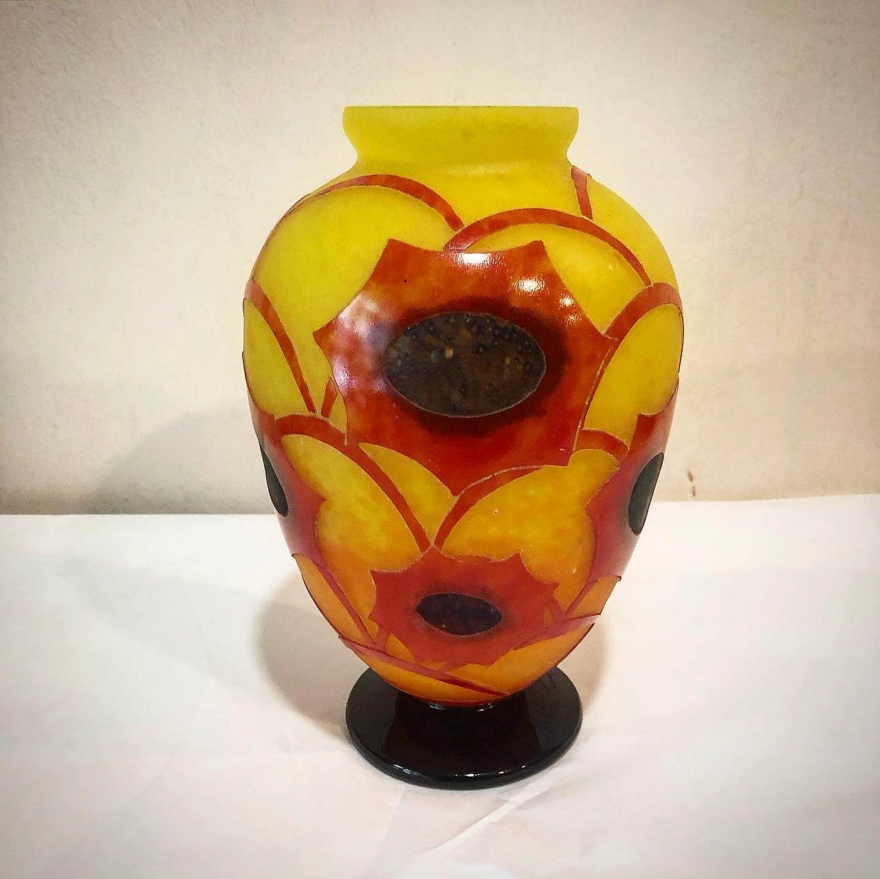 Art Deco Cosmos vase by Le Verre Français, 20s 1247026