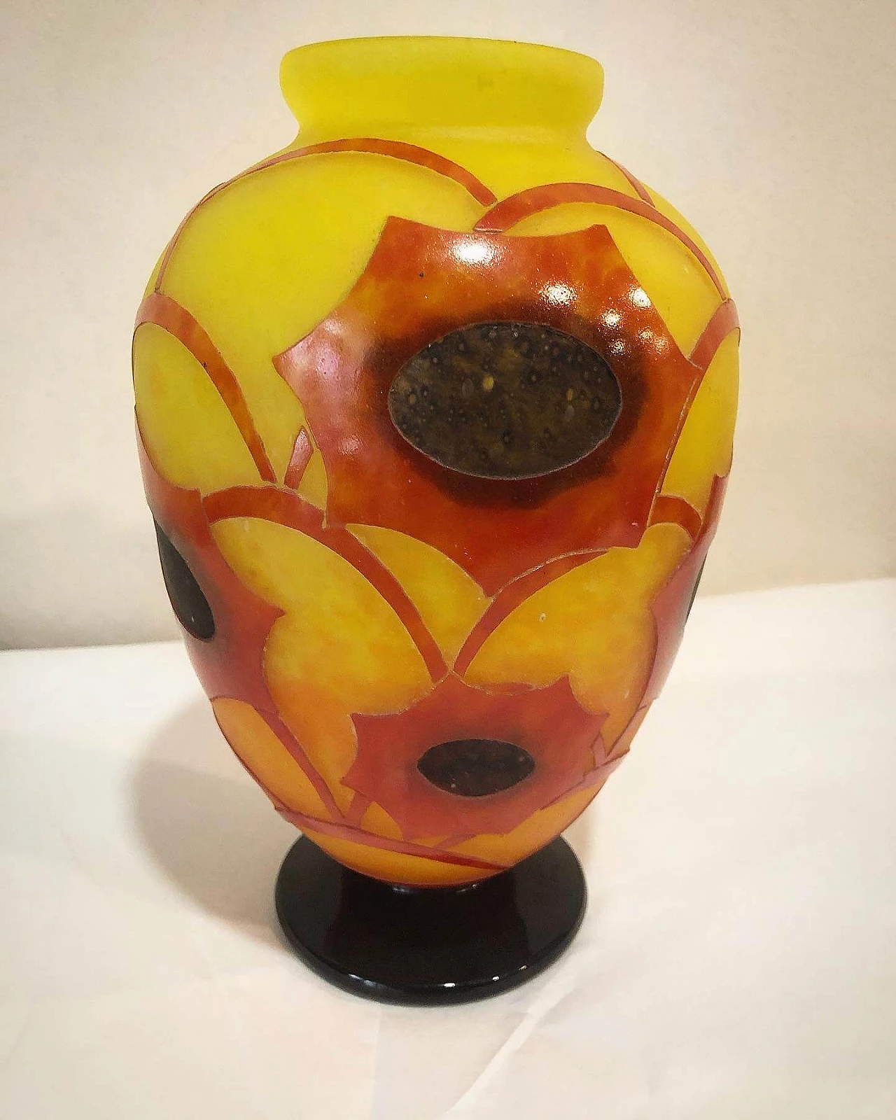 Art Deco Cosmos vase by Le Verre Français, 20s 1247028