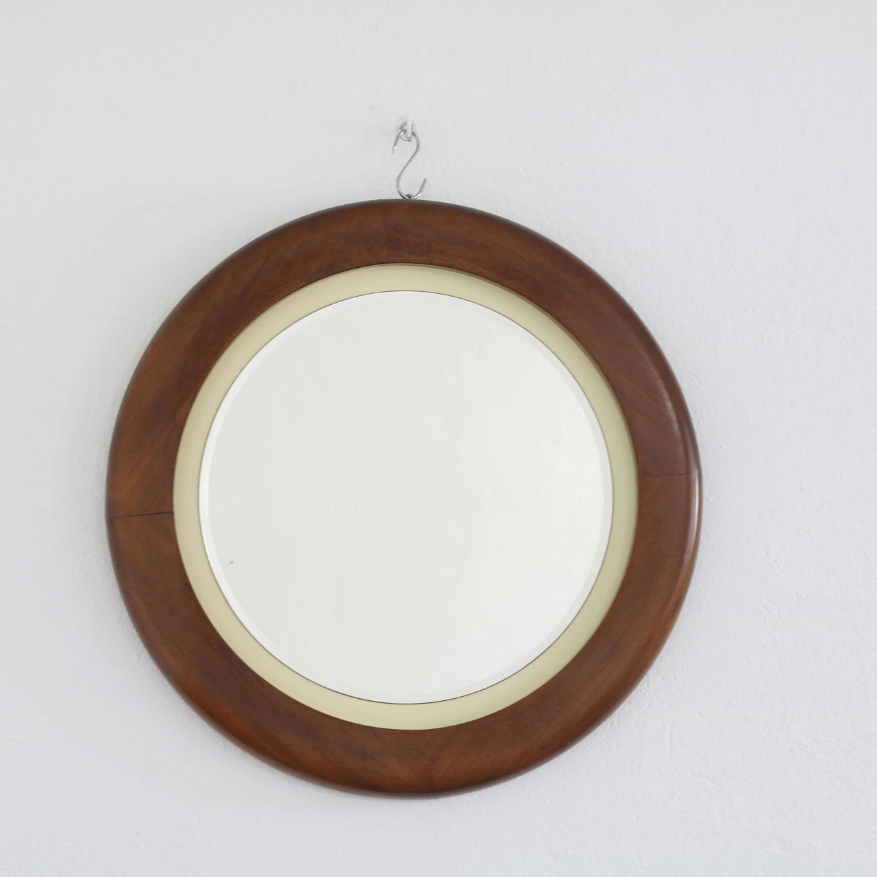 Specchio con cornice in legno, anni '70 1247218