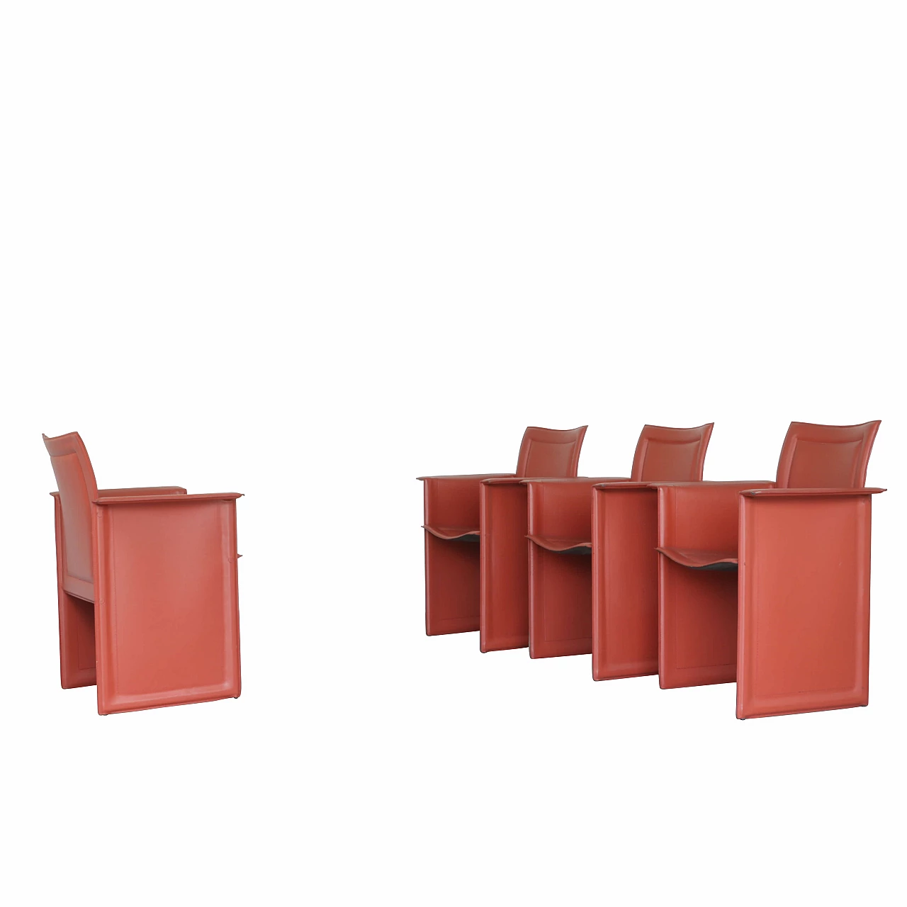 4 Leather chairs, 60s 1247730