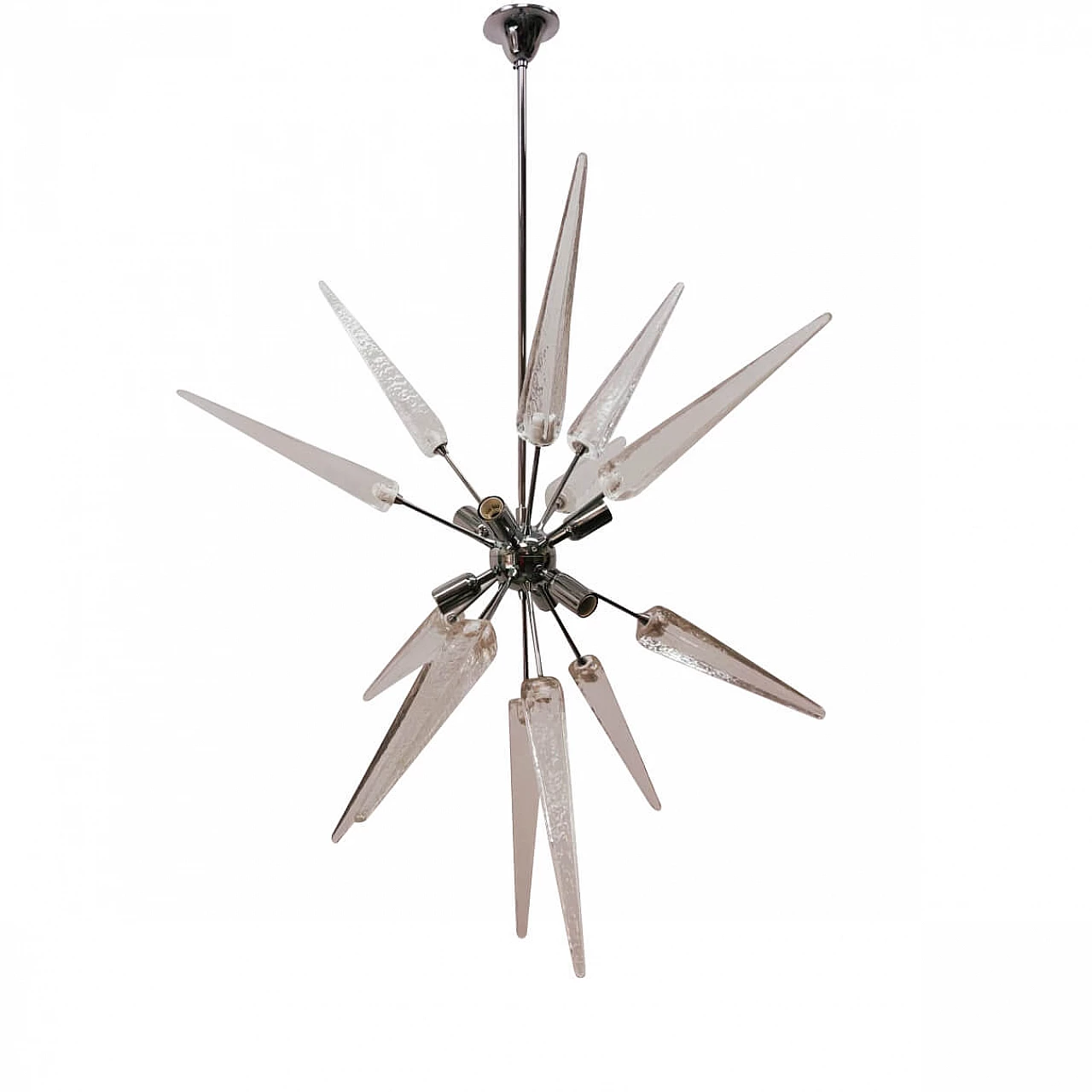 Sputnik chandelier with 6 lights in metal and glass, 60s 1247830