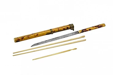 Japanese ivory and tortoiseshell travel cutlery, 18th century