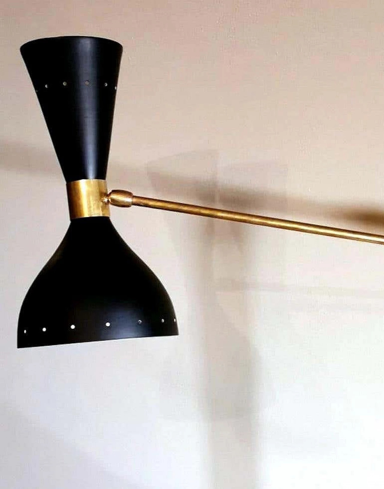 Diabolo by Stilnovo style table lamp in brass with base in Carrara marble, 60s 1247974
