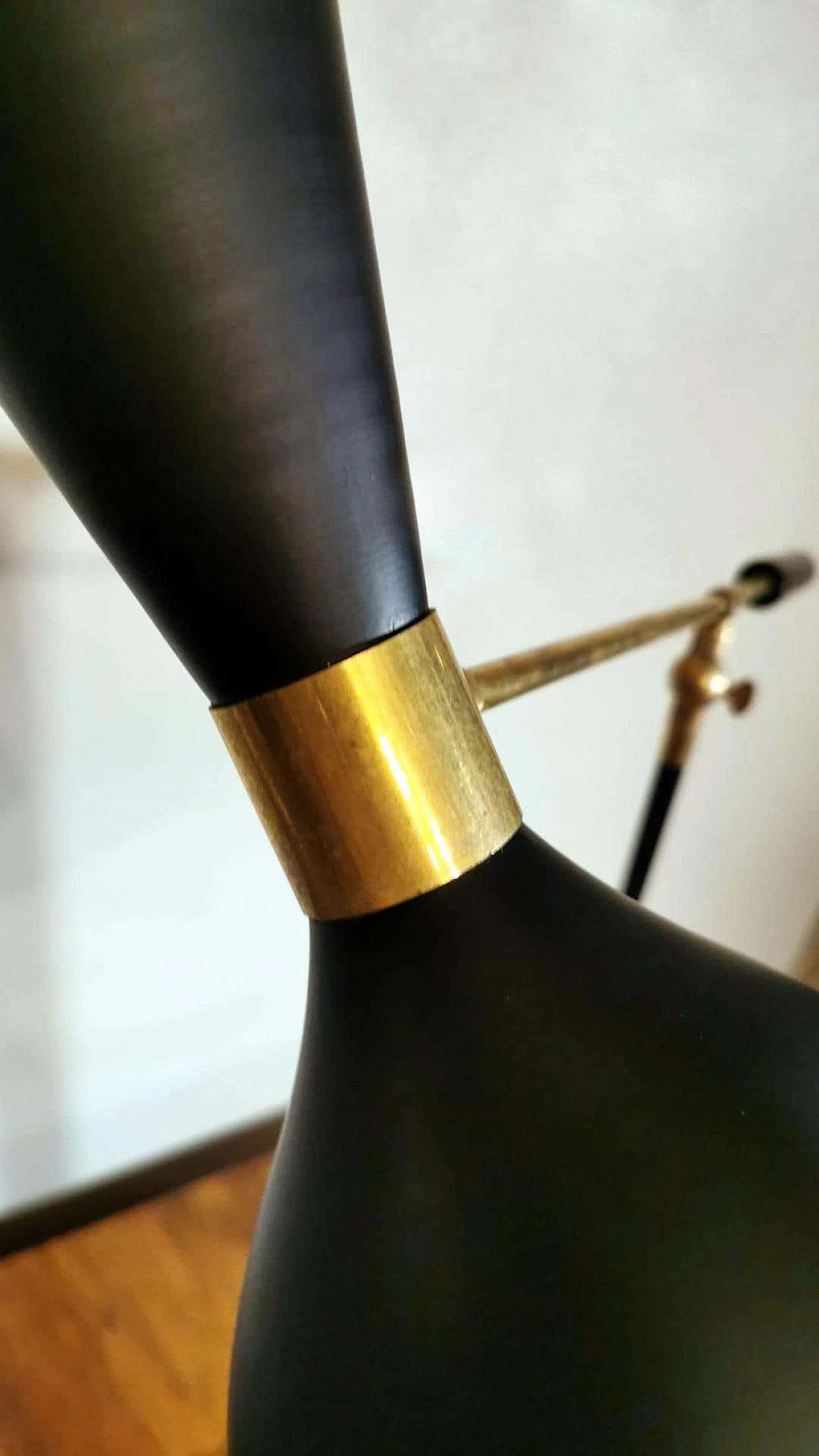Diabolo by Stilnovo style table lamp in brass with base in Carrara marble, 60s 1247979