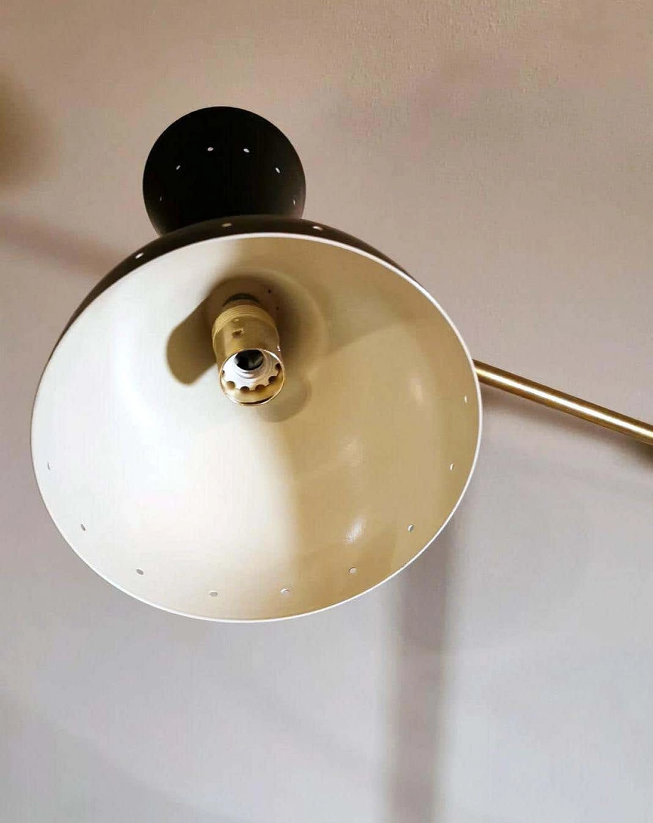 Diabolo by Stilnovo style table lamp in brass with base in Carrara marble, 60s 1247982