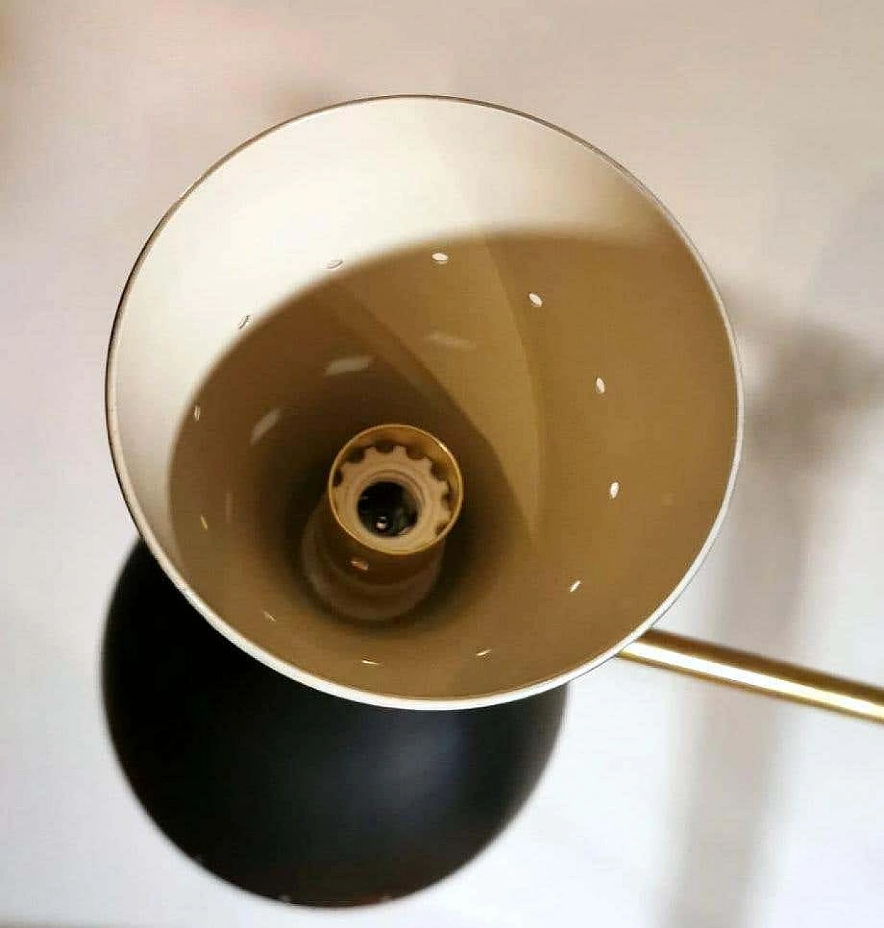 Diabolo by Stilnovo style table lamp in brass with base in Carrara marble, 60s 1247983