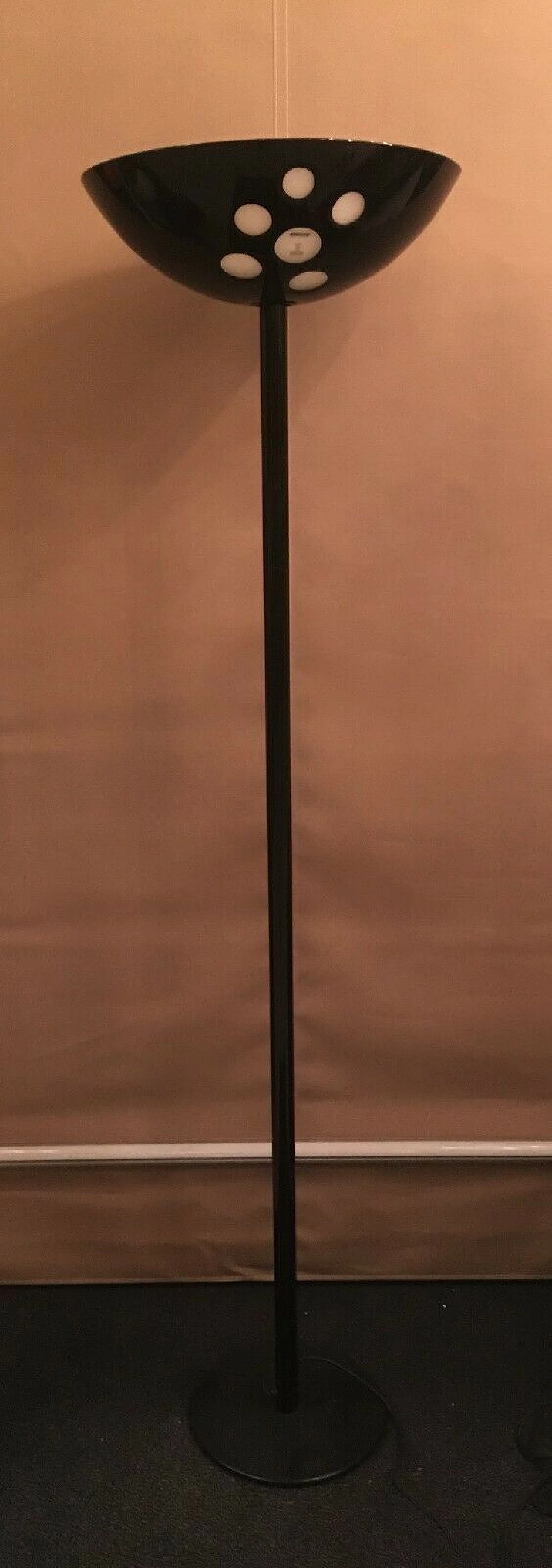 Painted iron and Murano glass floor lamp by AV Mazzega, 70s 1248069