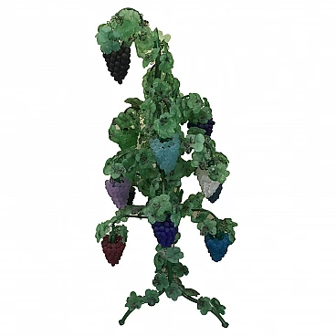 Iron Floor lamp with grapes and leaves in Murano glass by Cesare Toso, 1970s