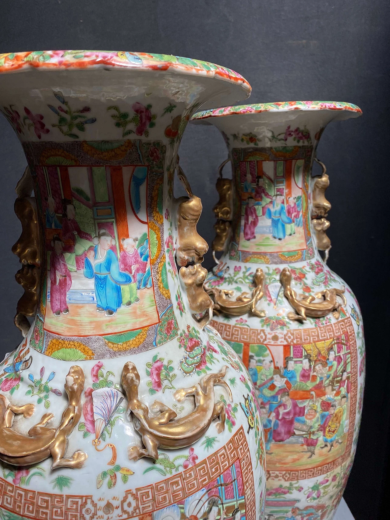 Pair of big chinese ceramic vases Canton, end of 1800 1248509