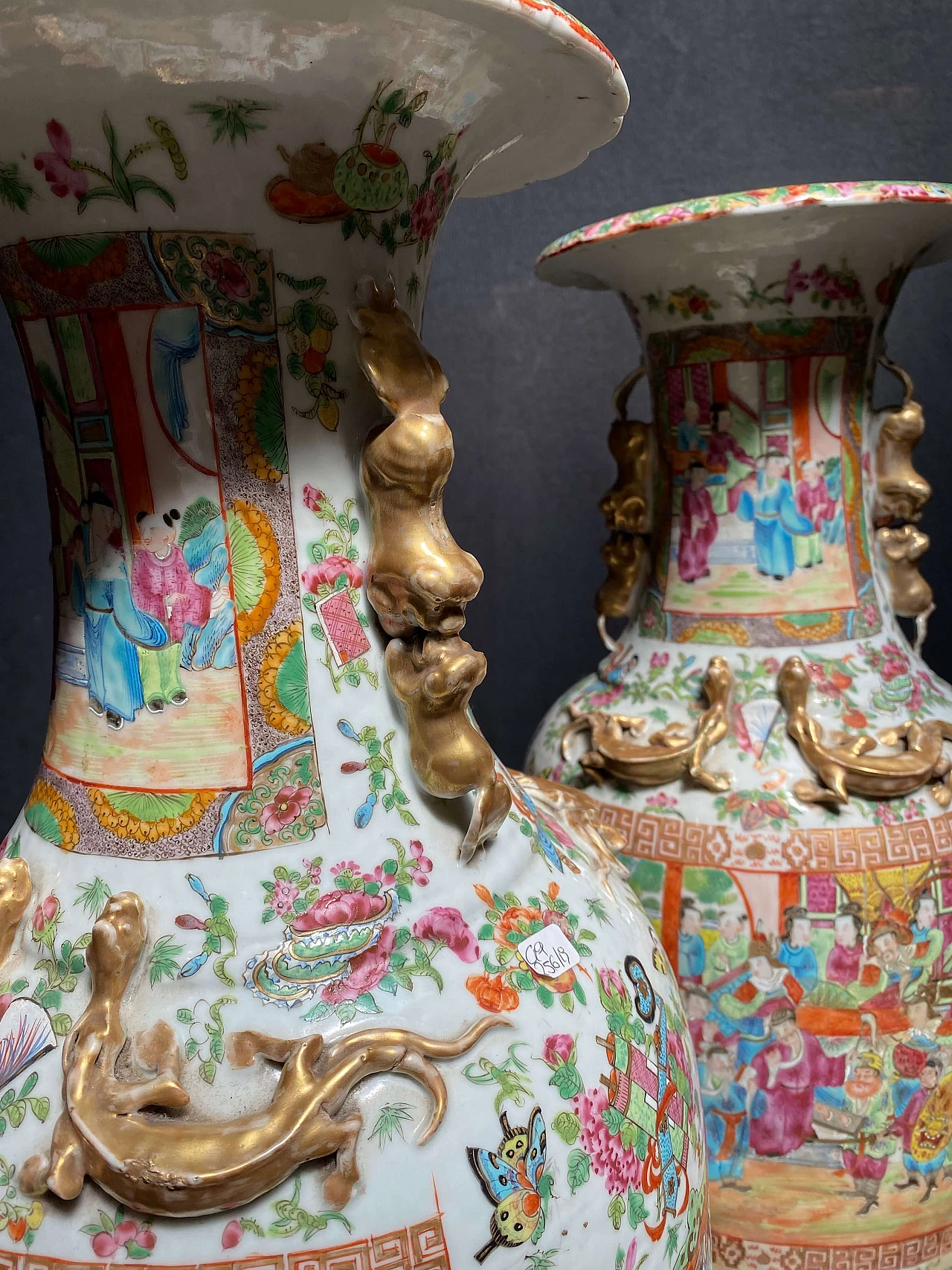 Pair of big chinese ceramic vases Canton, end of 1800 1248515