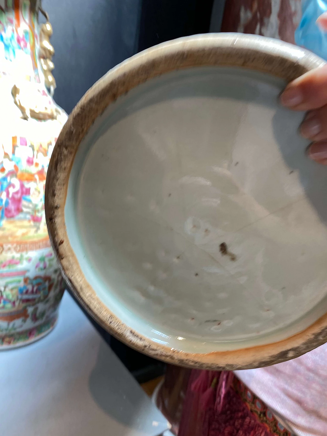 Coppia di grandi vasi in ceramica cinesi Canton, fine 1800 1248517