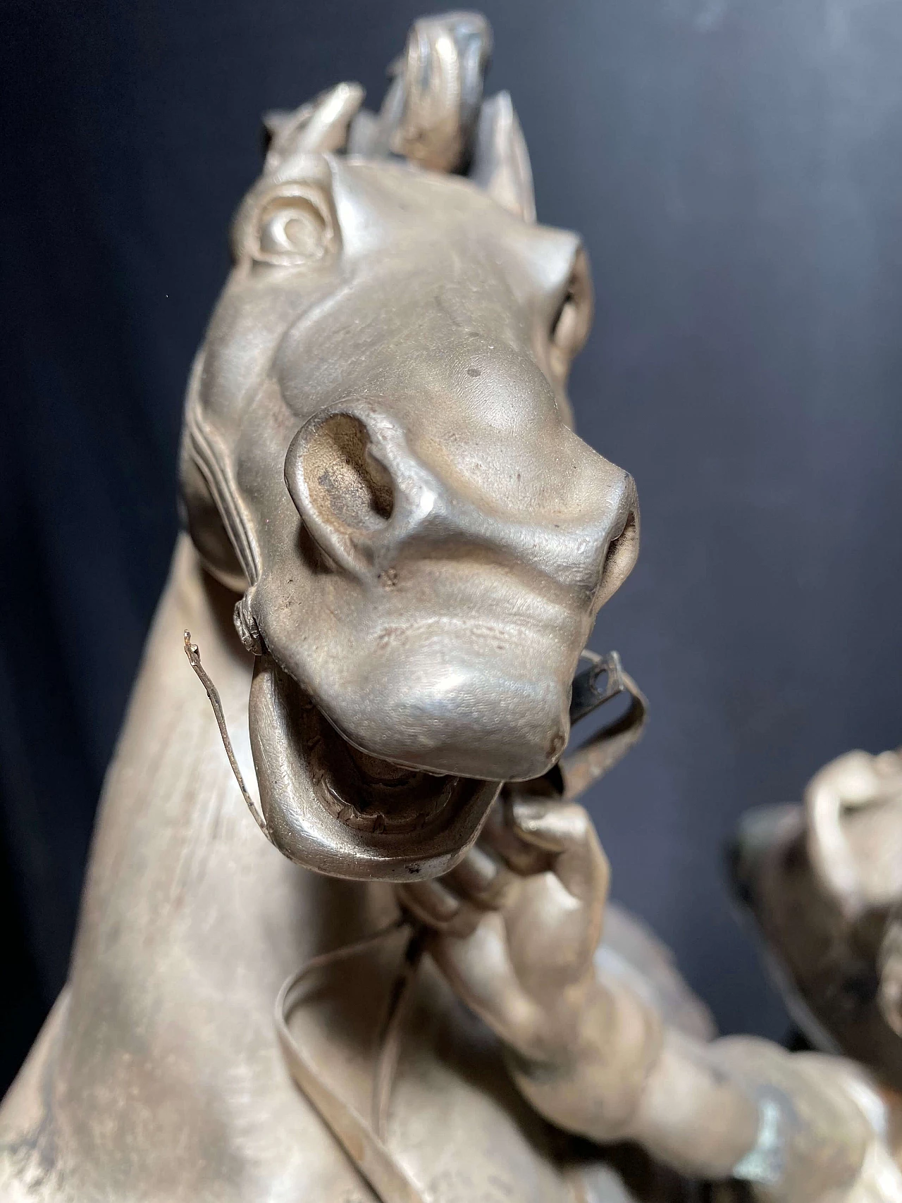 Pair of equestrian statues in silver bronze, late 19th century 1248527