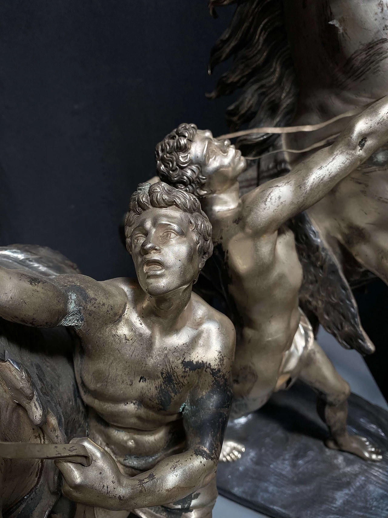 Pair of equestrian statues in silver bronze, late 19th century 1248530