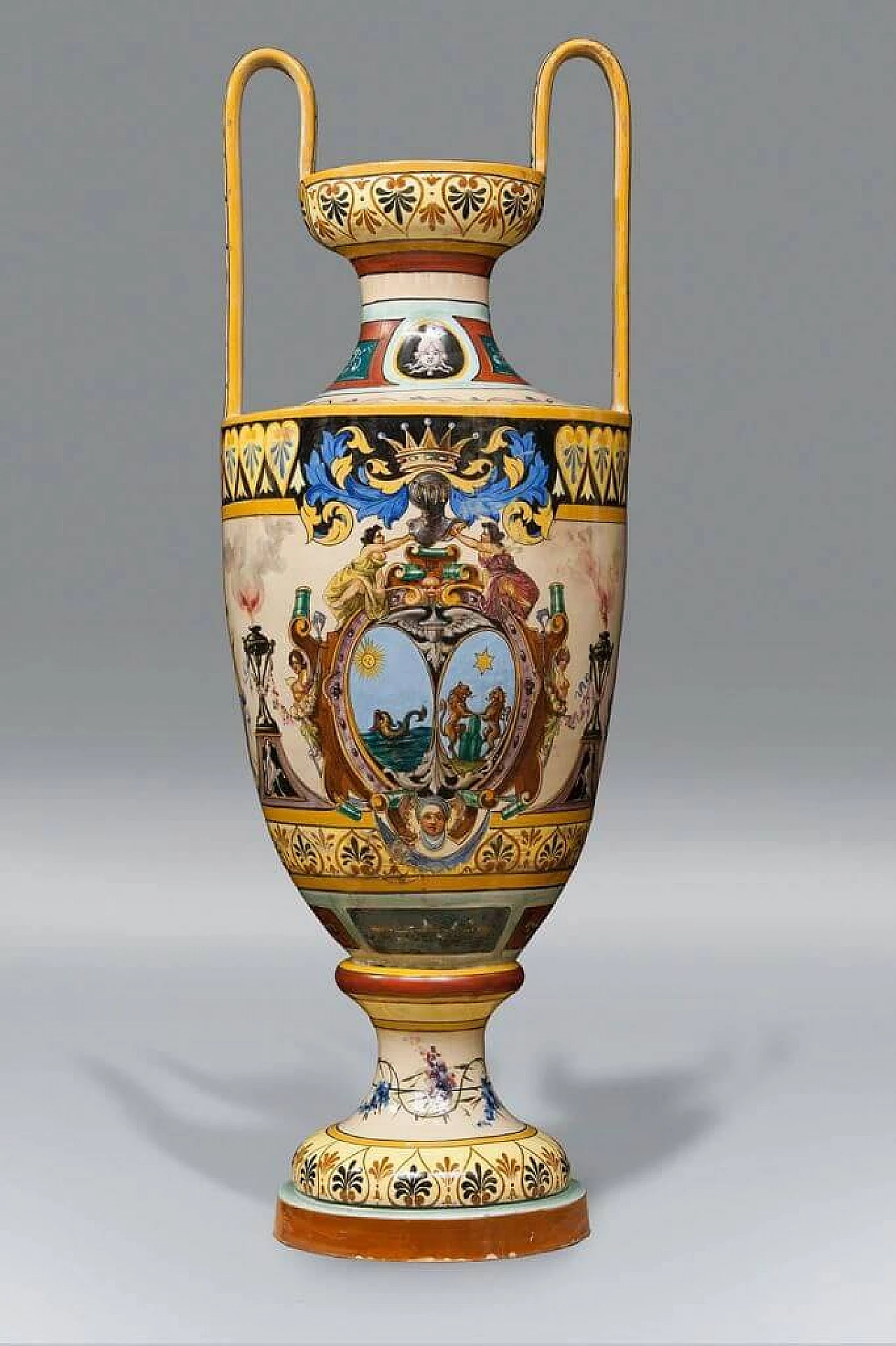 Pair of big Neapolitan vases, beginning '900 1248761