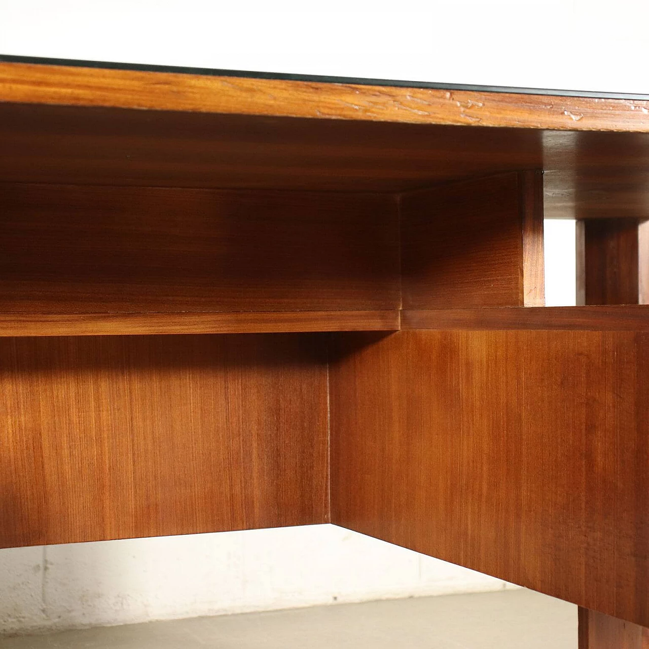 Desk in teak with glass top, 60s 1248770