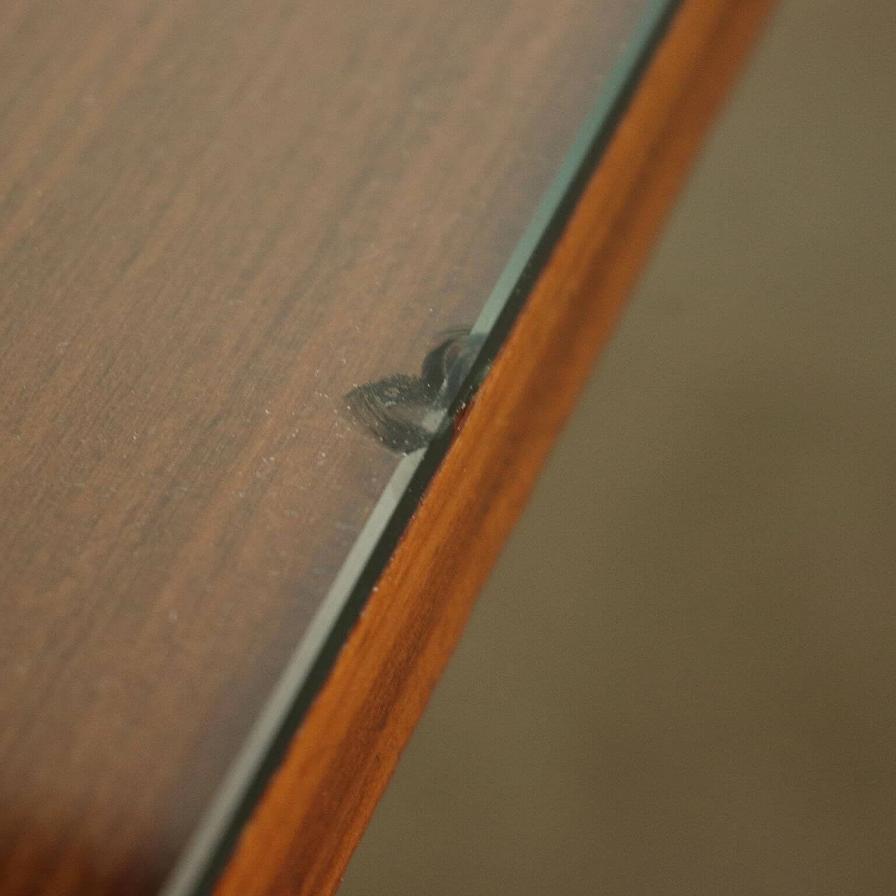 Desk in teak with glass top, 60s 1248774