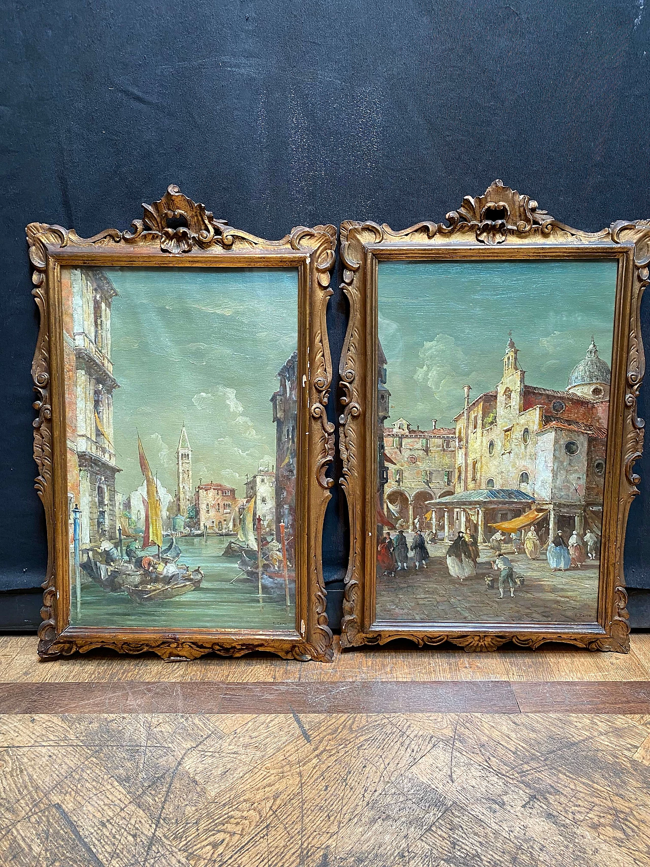 Pair of oil paintings of Venice by Eugenio Zeno, early 20th century 1248878