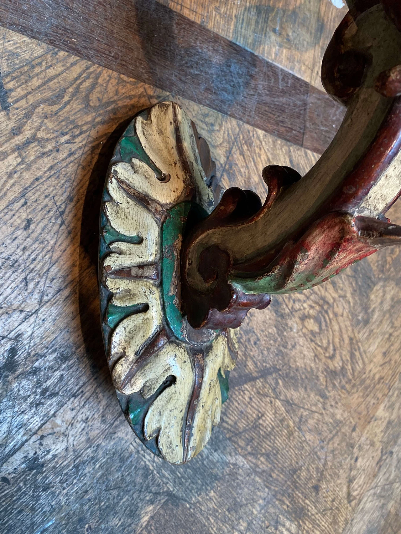 Pair of Italian wall lamps in lacquered wood, early '800 1248912