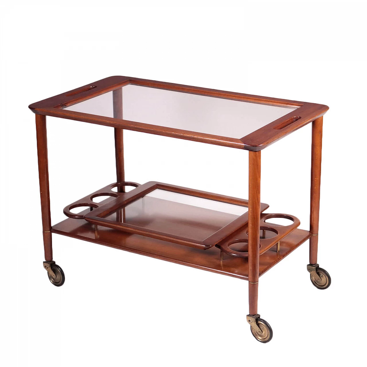 Cart in wood and glass, 50s 1248969
