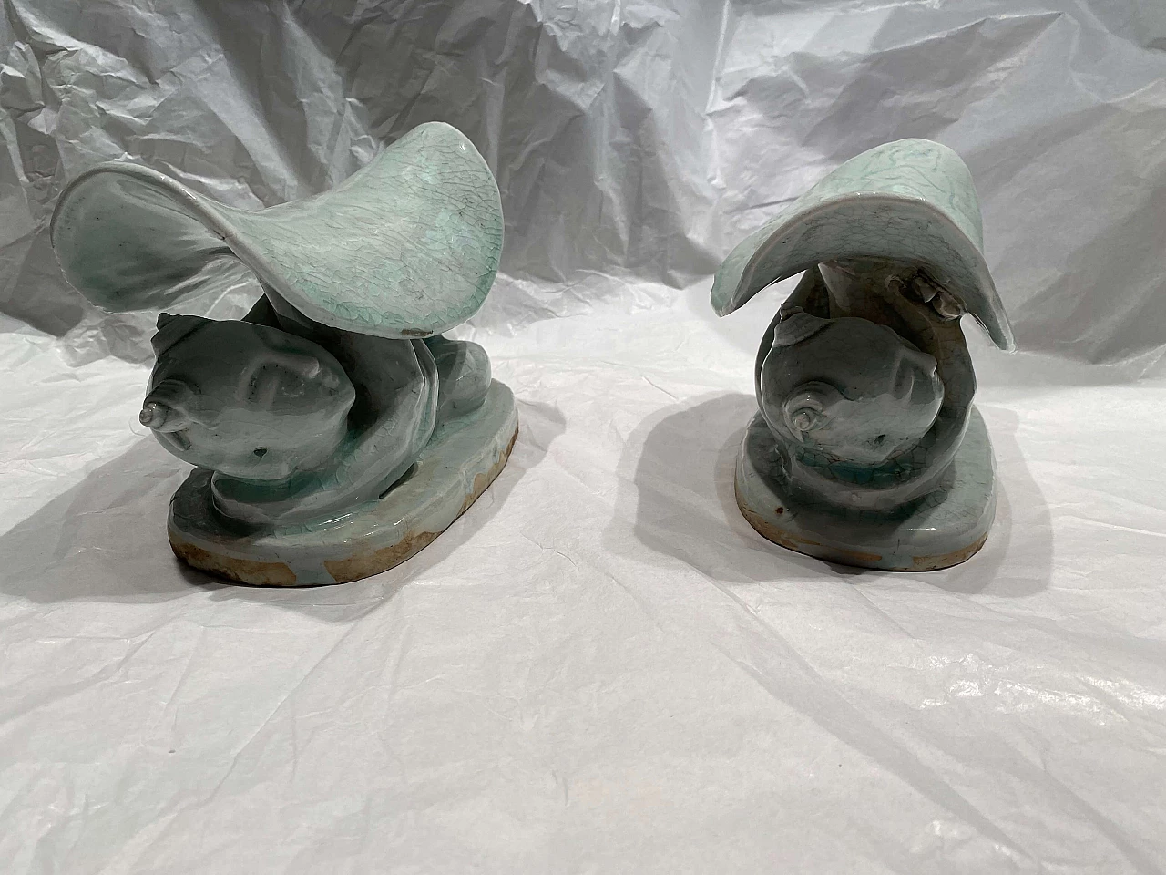 Pair of Chinese ceramic headrest 1249057