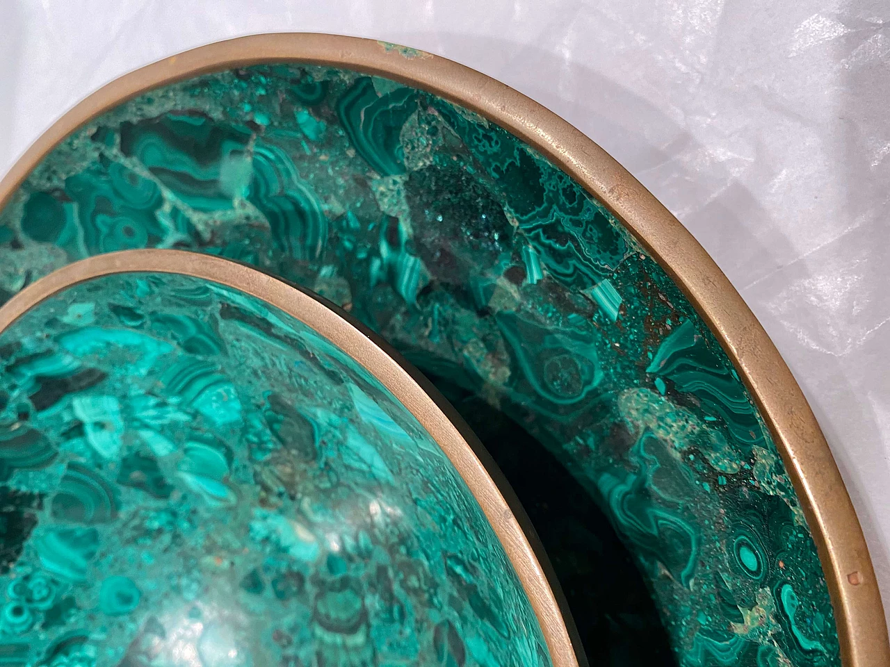 Pair of malachite and brass centerpieces 1249098