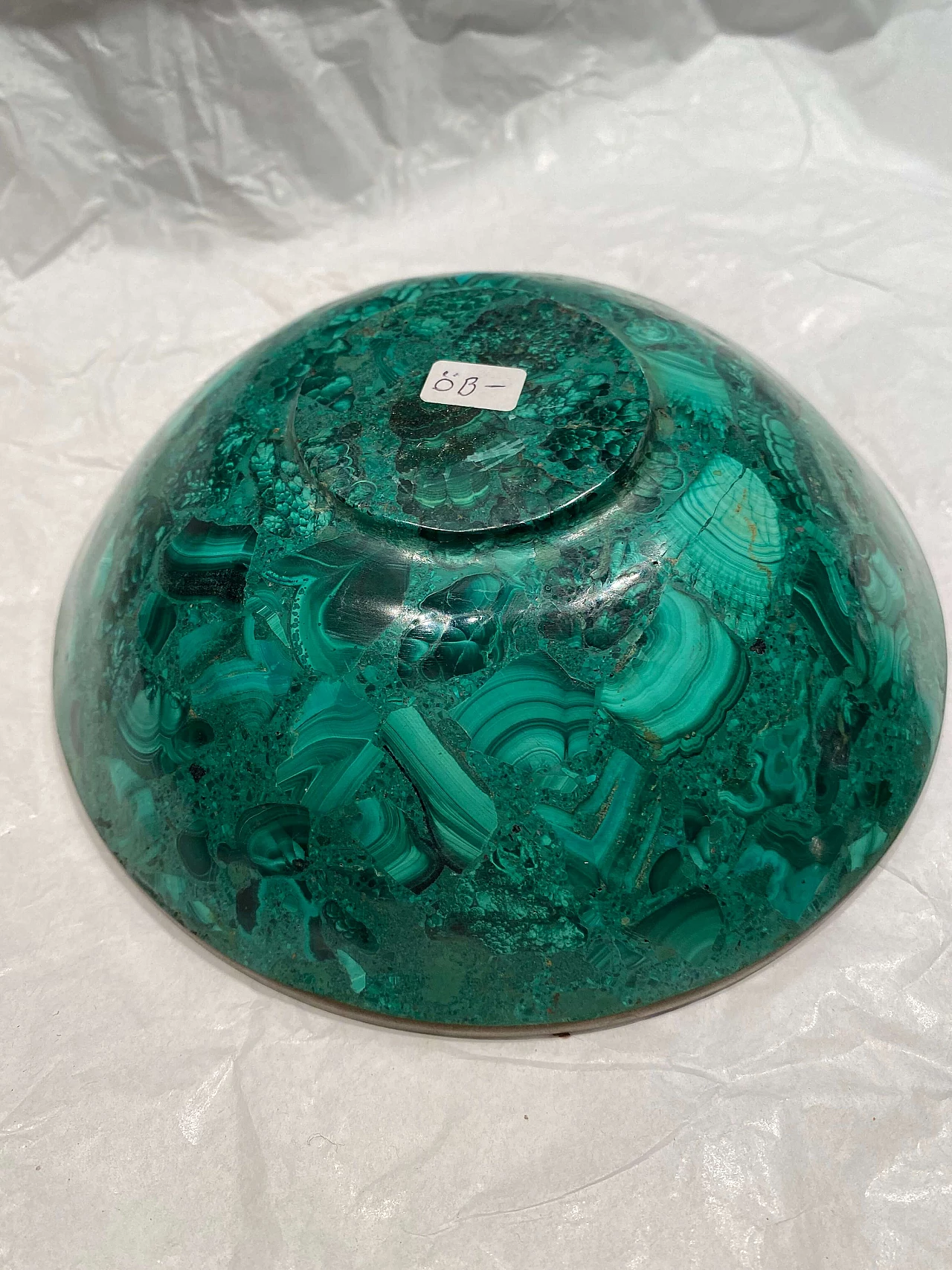 Coppia di centrotavola in malachite e ottone 1249100