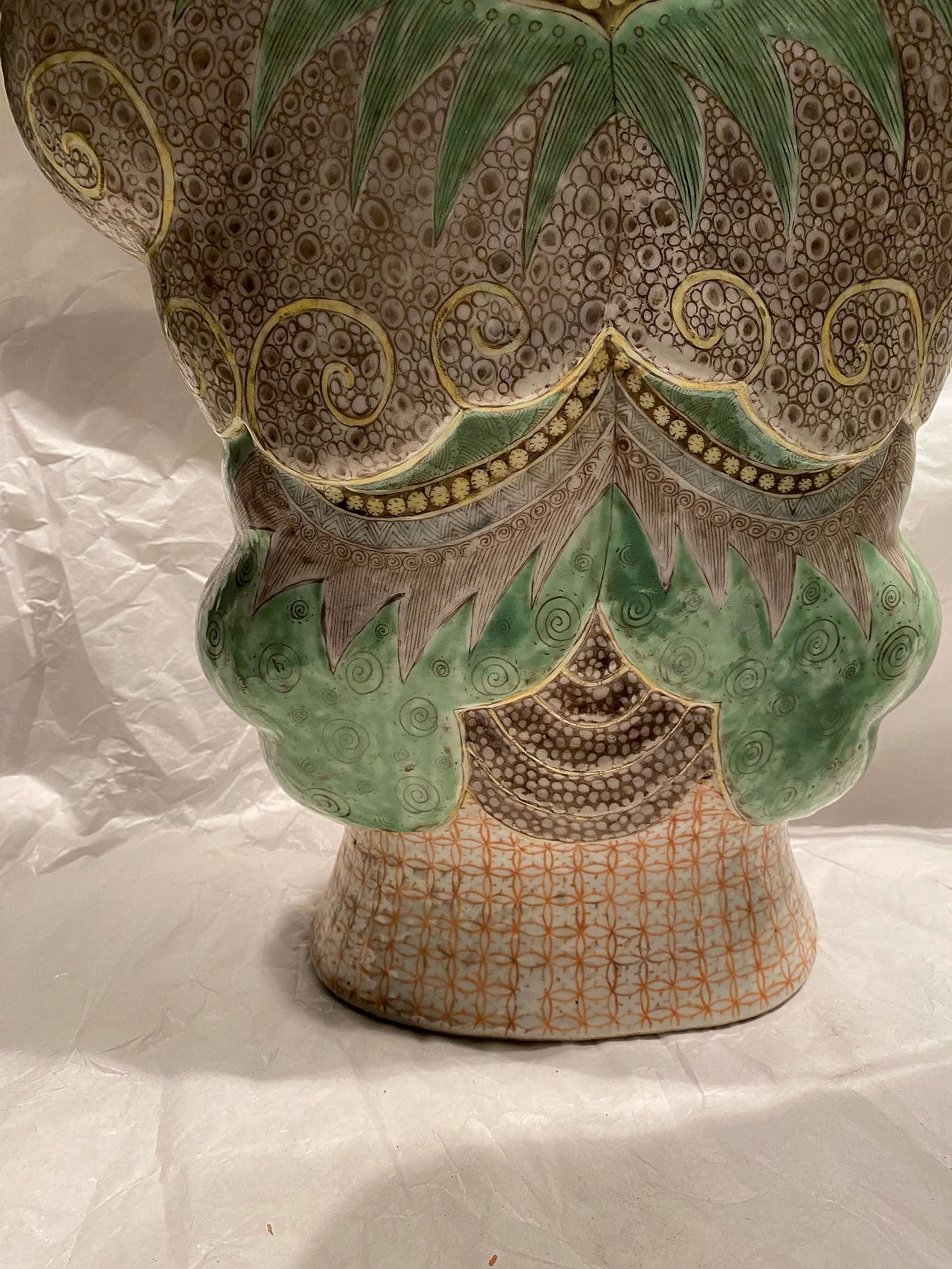 Coppia di vasi cinesi a forma di armatura in ceramica, '800 1249107