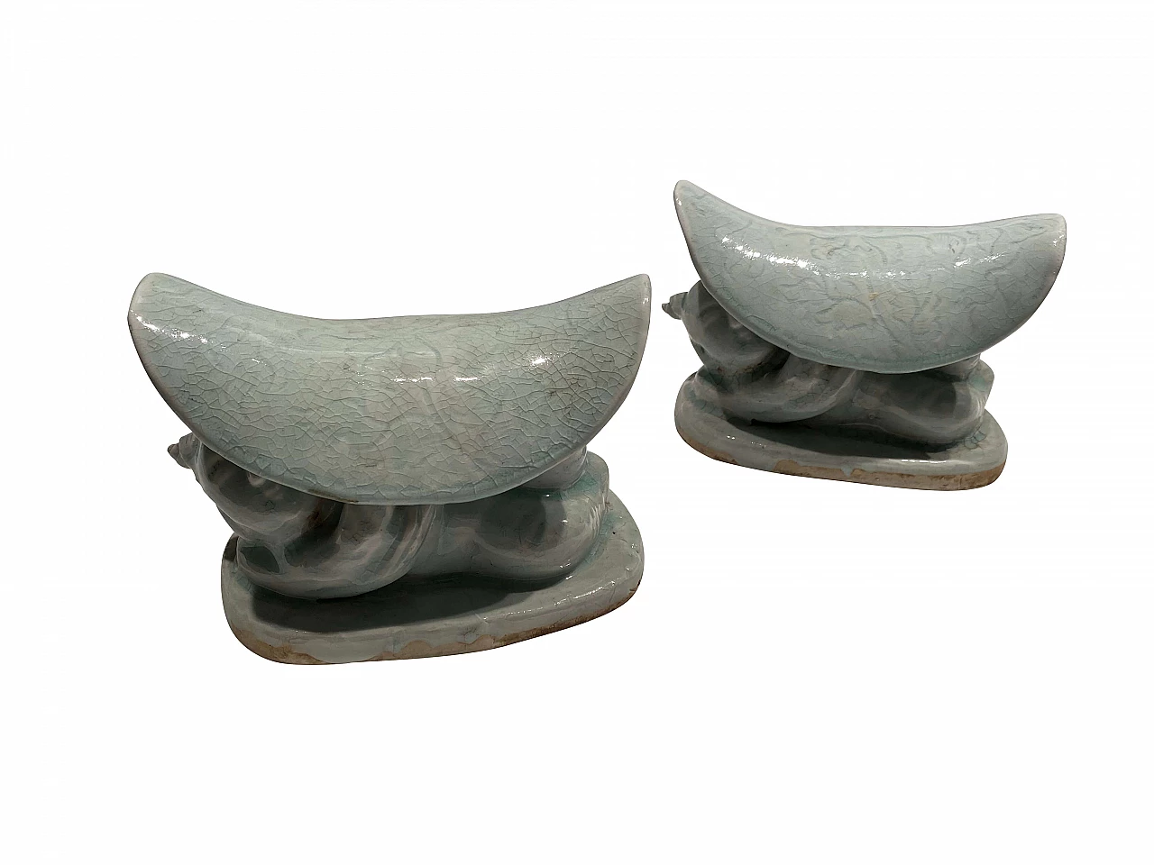 Pair of Chinese ceramic headrest 1249172