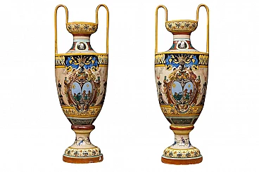 Pair of big Neapolitan vases, beginning '900