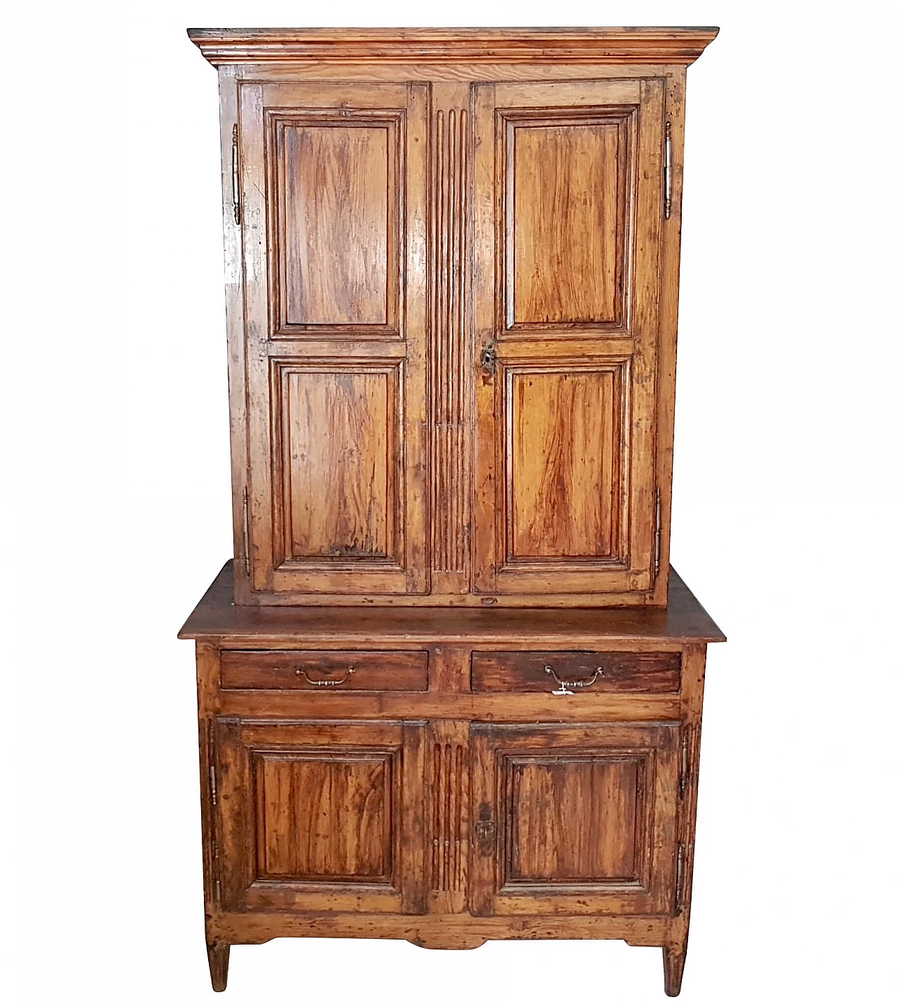 Credenza a doppio corpo in legno dolce laccato, fine '700 1249333