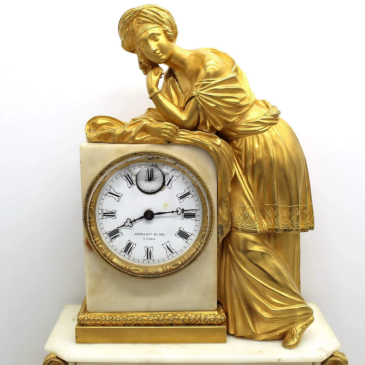 Louis Philippe clock in gilt bronze and marble, 19th century 1249451