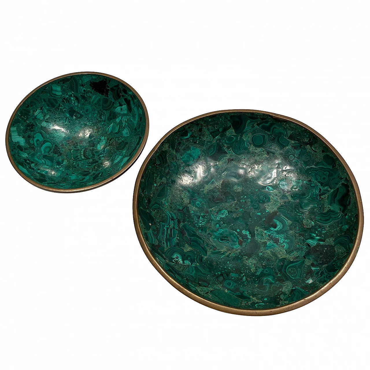 Pair of malachite and brass centerpieces 1249484