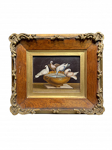 Picture in micromosaic with doves, end of 17th century
