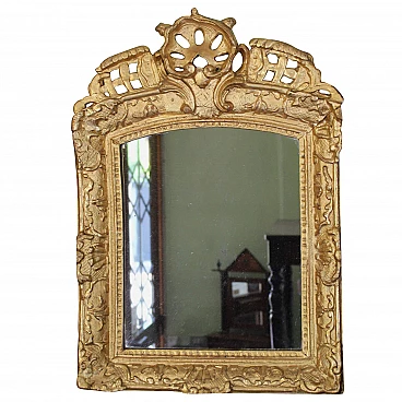 Specchiera Luigi XV in legno dorato, '700