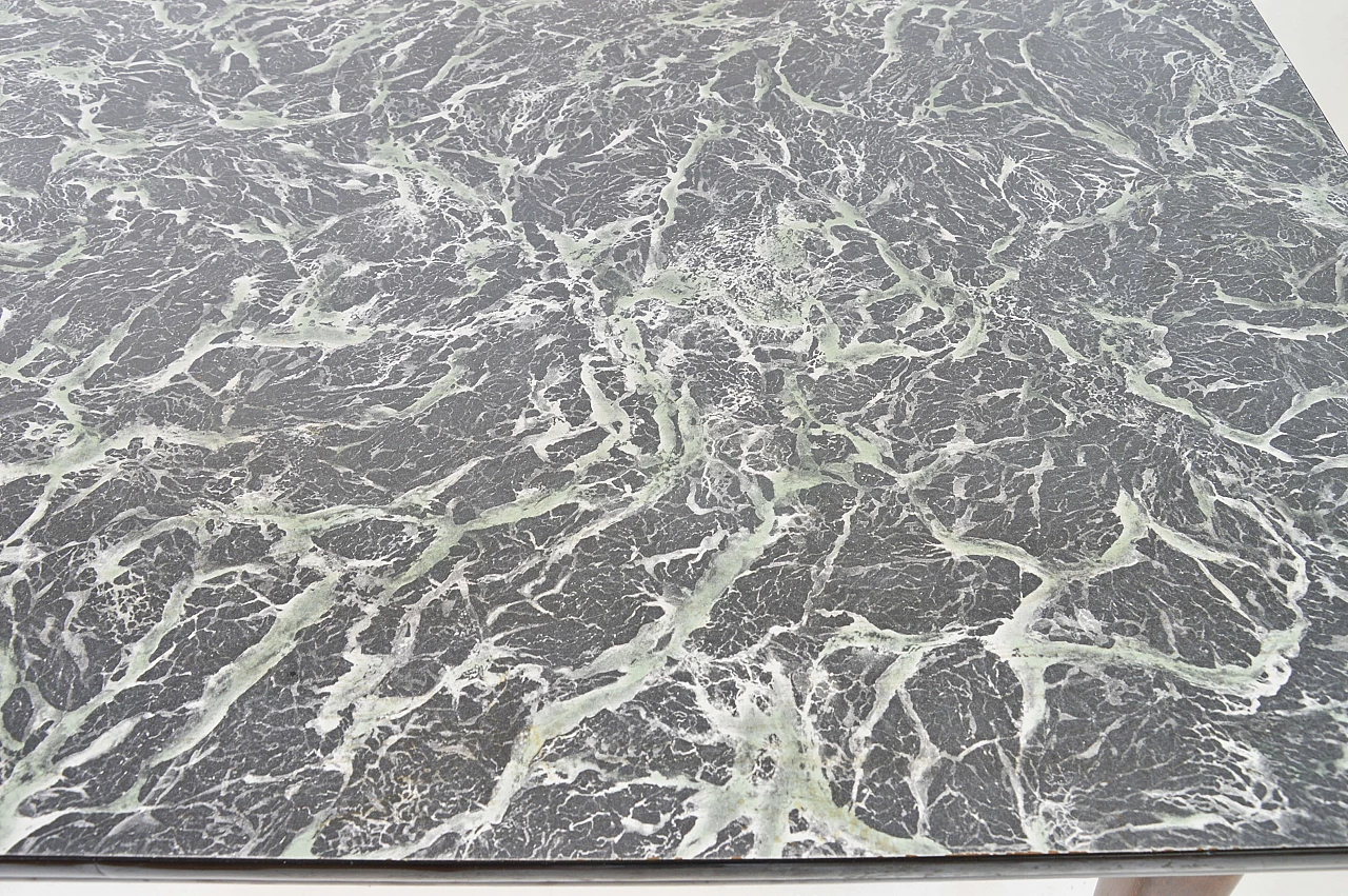 Dining table with marble effect top, 60s 1249583