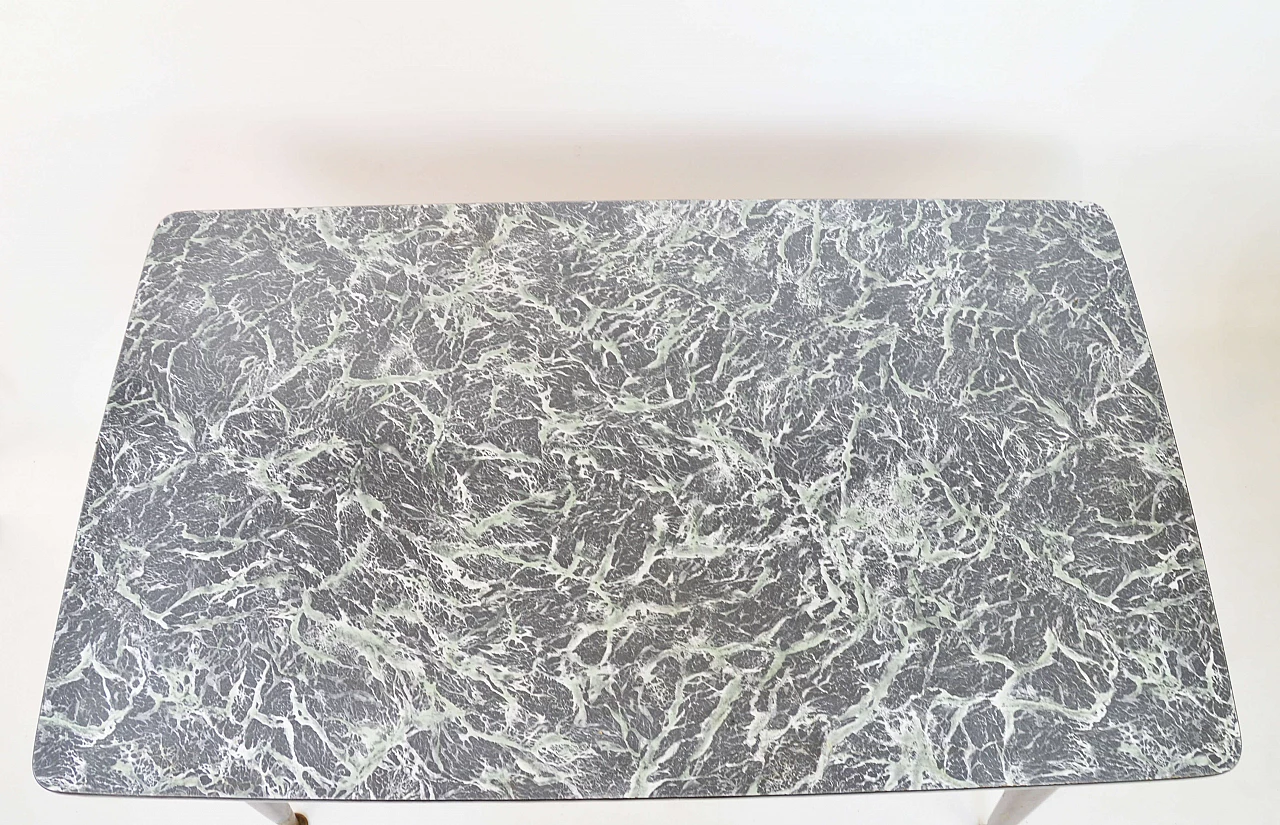 Dining table with marble effect top, 60s 1249584
