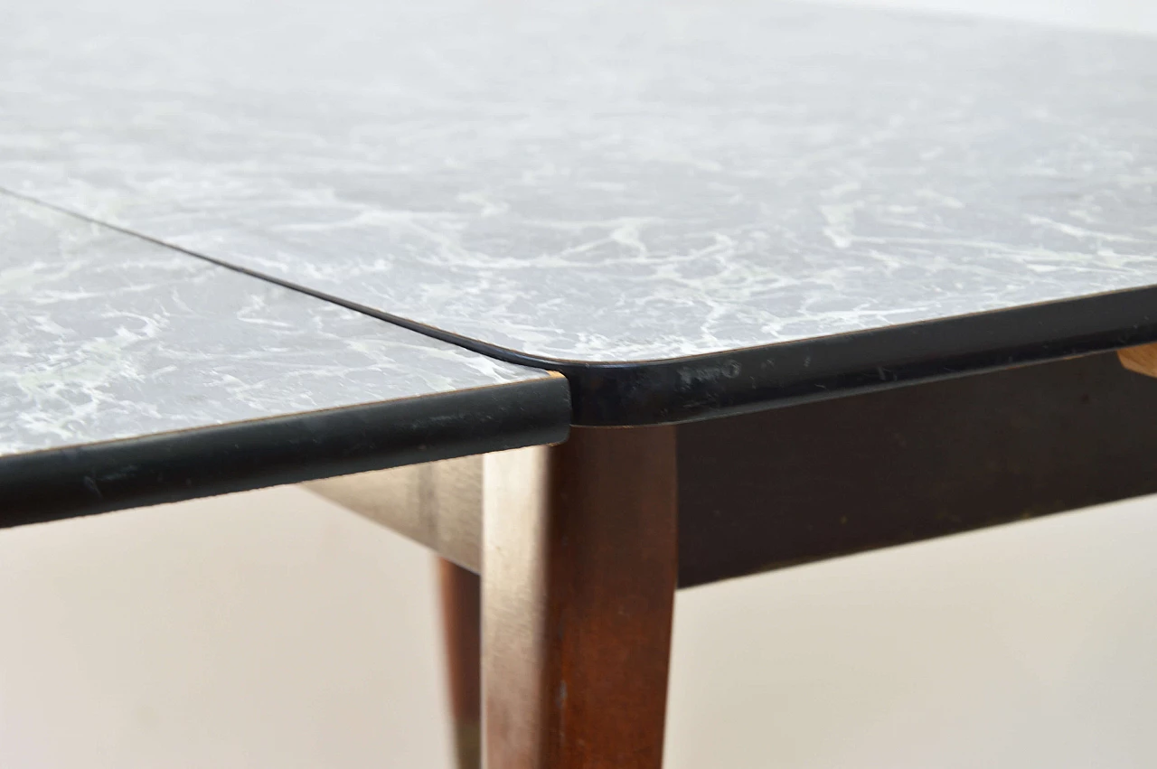 Dining table with marble effect top, 60s 1249593