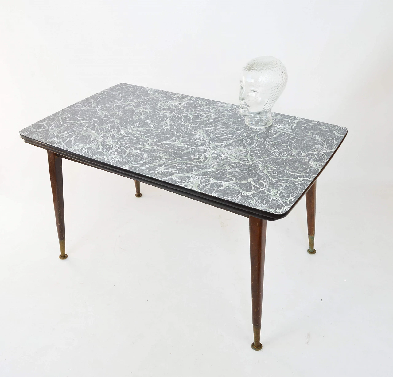 Dining table with marble effect top, 60s 1249594