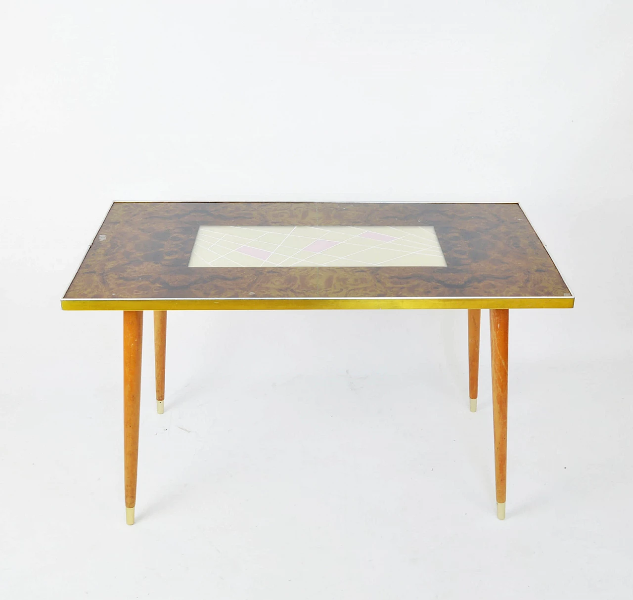 Table with decorated glass top, 1960s 1249599
