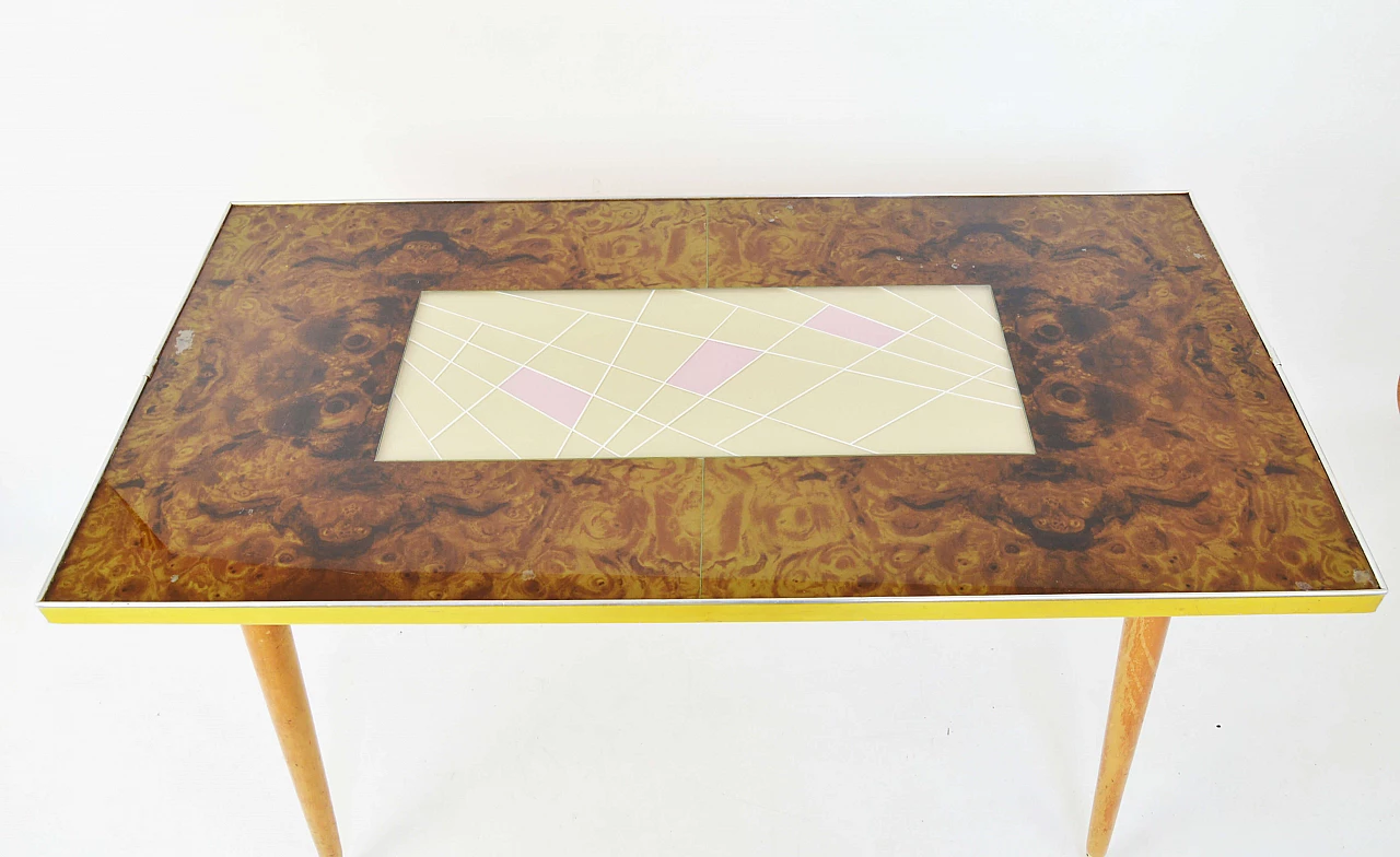 Table with decorated glass top, 1960s 1249600