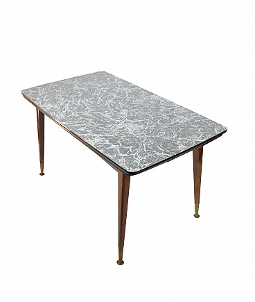 Dining table with marble effect top, 60s