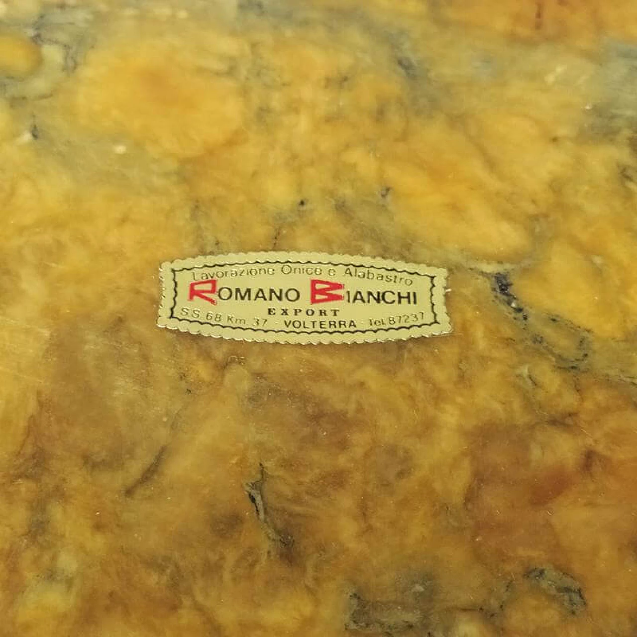 Brown alabaster smoking set by Romano Bianchi, 60s 1249863