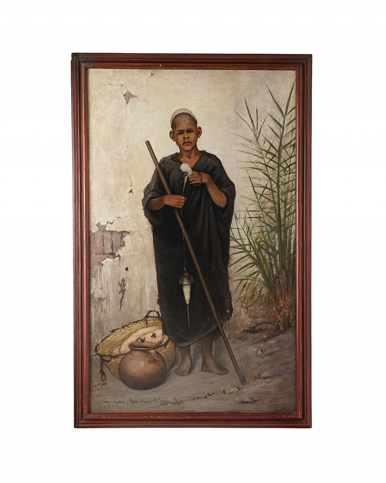 Dipinto ad olio con ragazzo di Abou Kongras, 1867 1249865